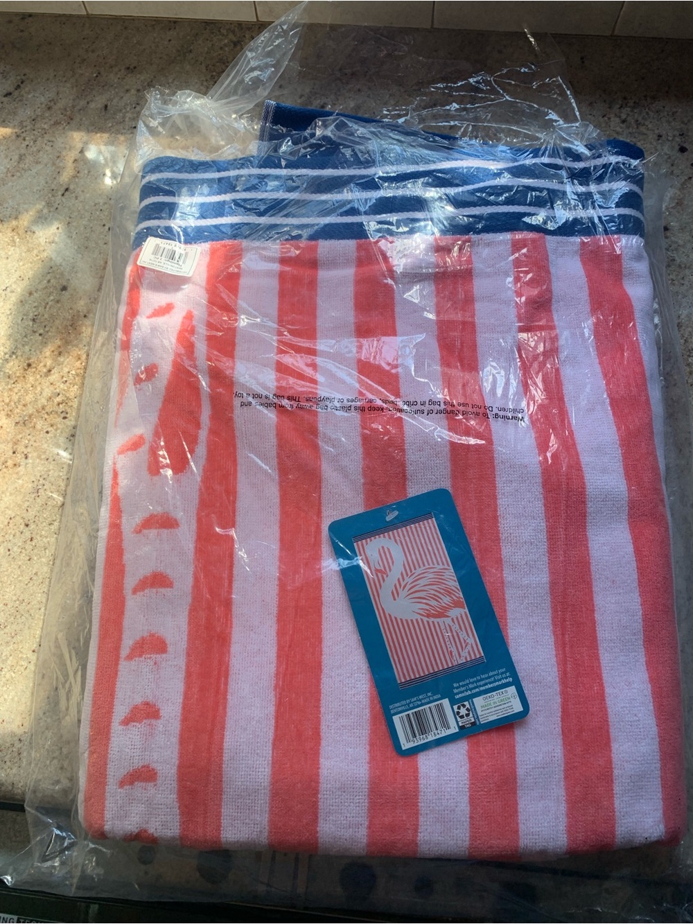 (2) Pink Flamingo Print Beach Towel - Aqua Background- 2 large size high quality - Picture 11 of 15